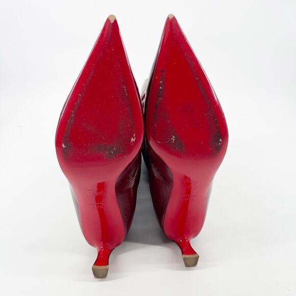 Christian Louboutin Red Patent Leather Condorocombo 55 Knee High Boot EU 37.5 - Picture 11 of 16